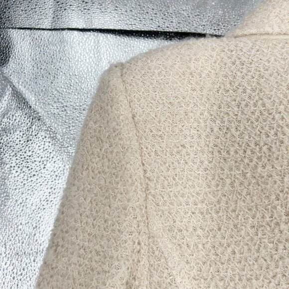 St. John Collection Cream Knit Double Breasted Blazer - Picture 7 of 9